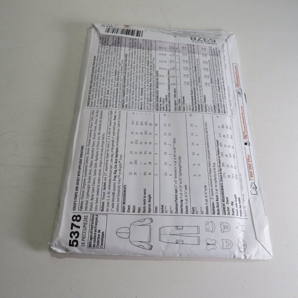 Simplicity 5378 Clothing Pattern Jacket Coat Snow Pants 2 - 6X UNCUT - Picture 8 of 8